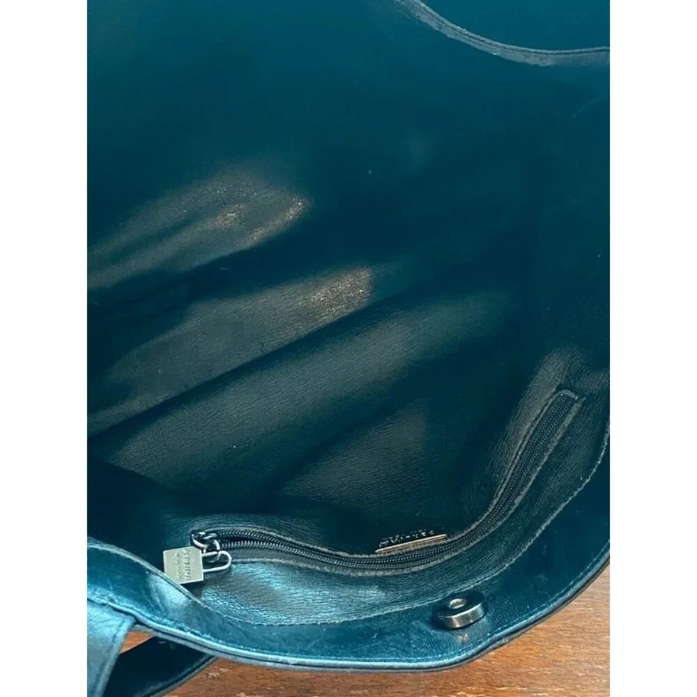 Perlina Leather Tote Bag Purse Black 18” Women's with lock charm